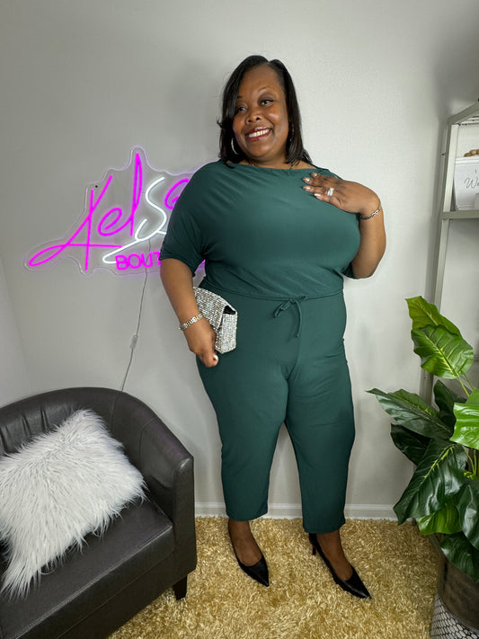 Green Classy Jumpsuit With Pockets